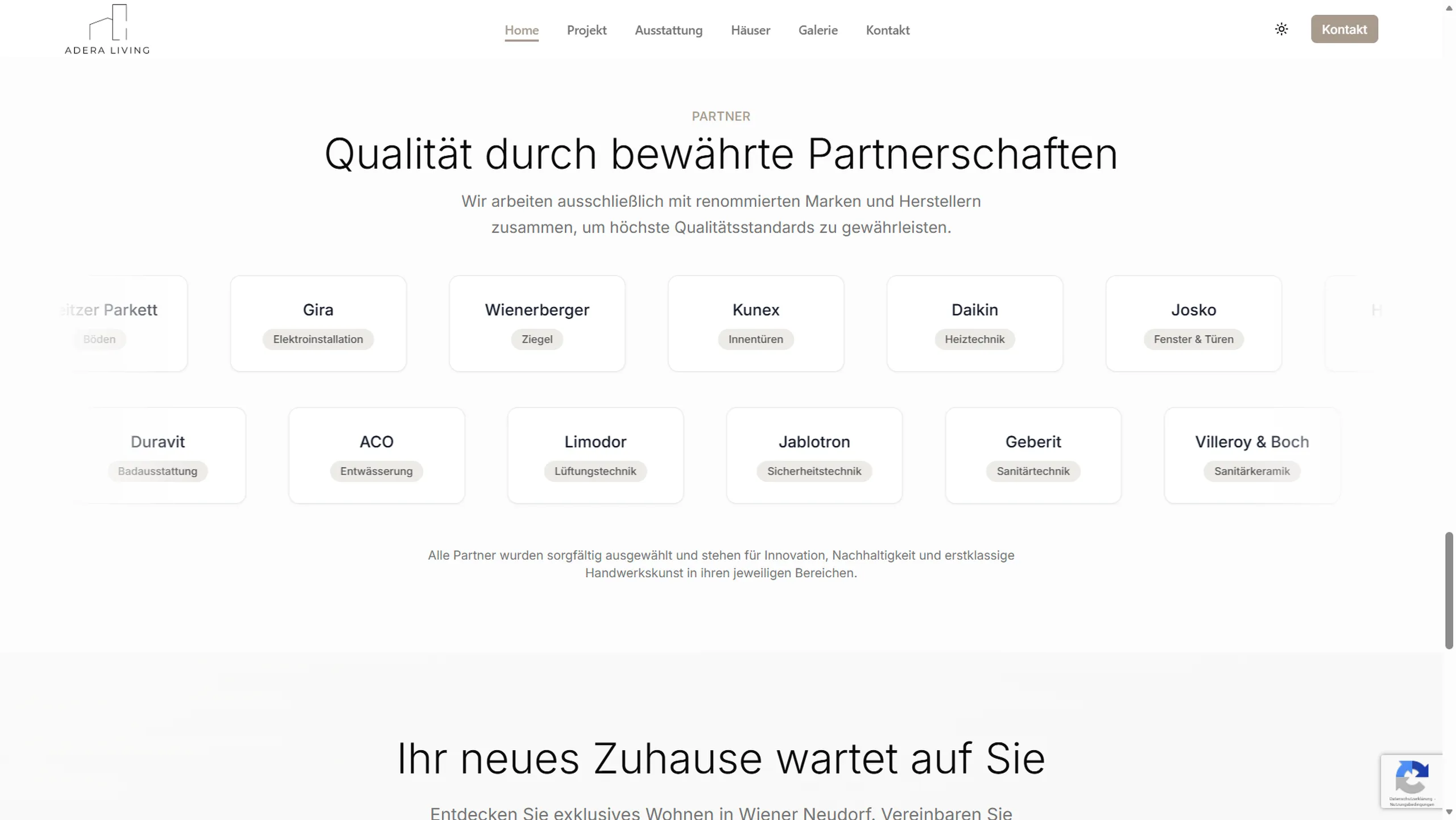 Adera Living Partner Übersicht