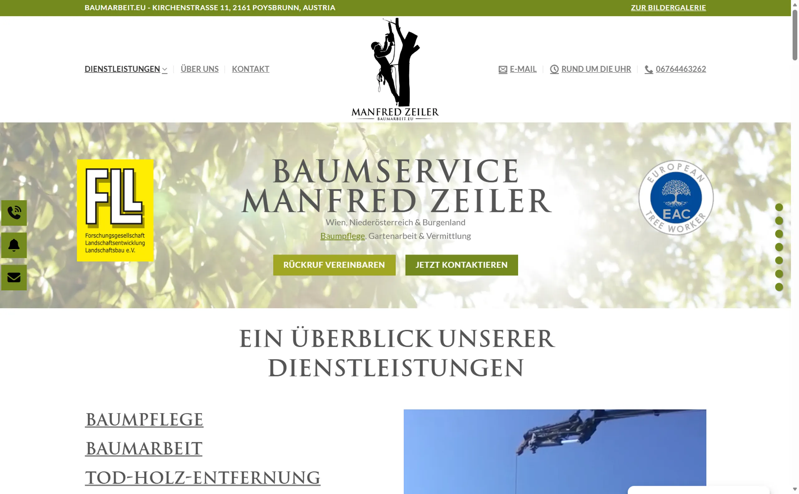 Baumarbeit Zeiler – WordPress Projekt von creatingfaces Wien