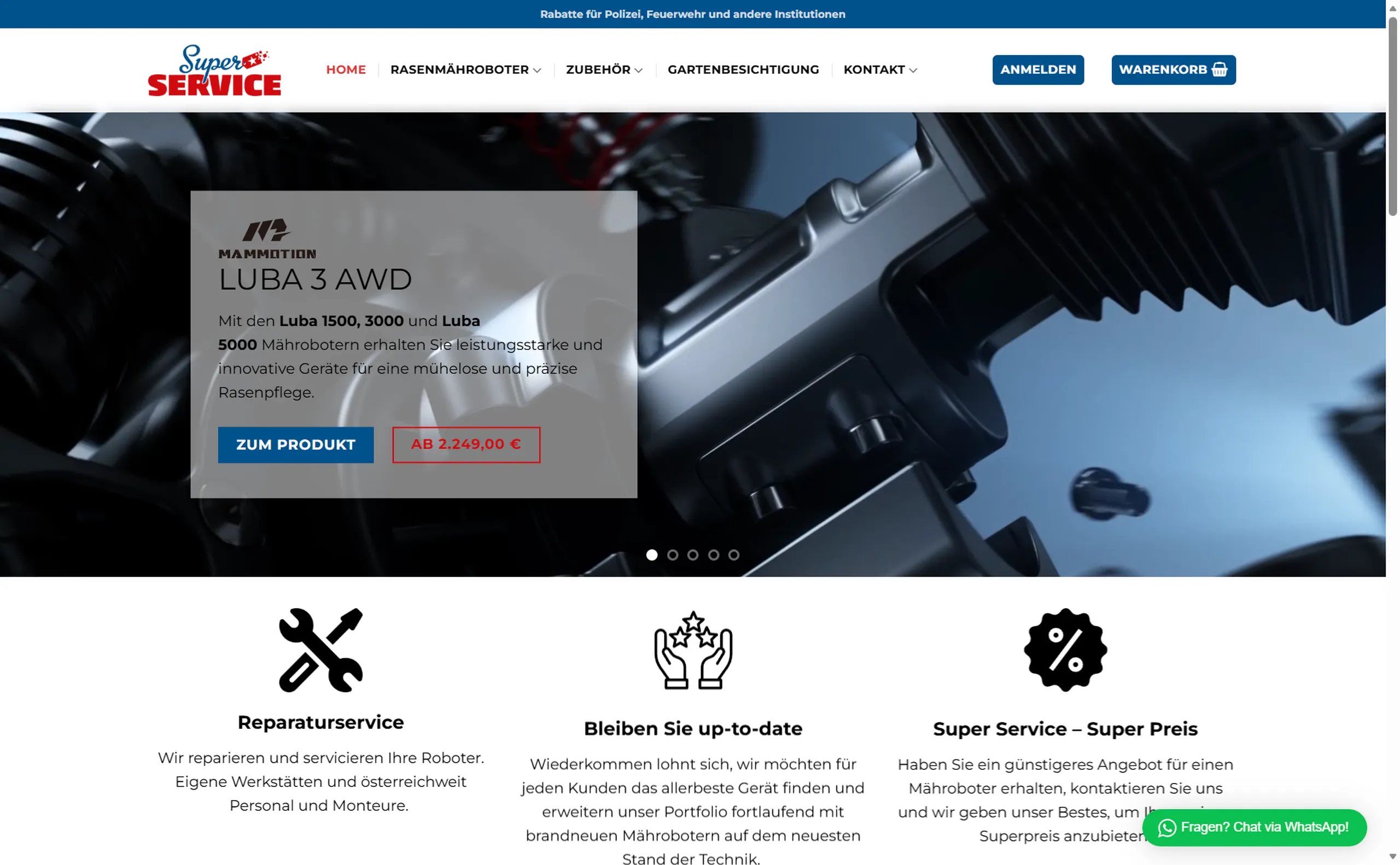 SuperService – WordPress Projekt von creatingfaces Wien